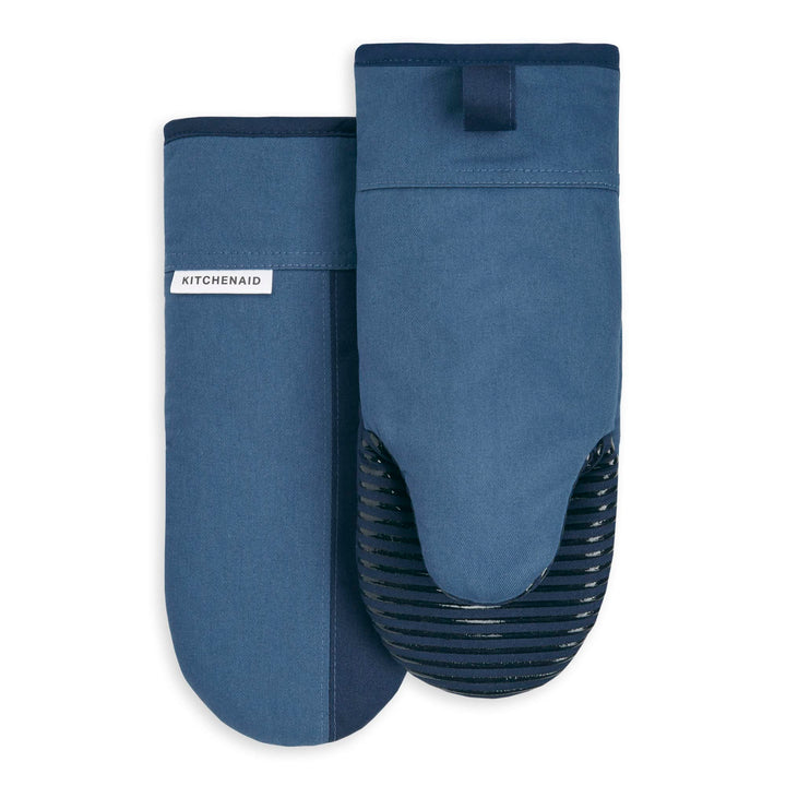 KitchenAid Beacon Two-Tone Non-Slip Oven Mitt Set, Navy/Ink, 5.75"x13", 2 Piece 5.75"x13" Navy/Ink Blue