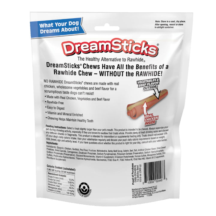 DreamBone DreamSticks, Rawhide Free Dog Chew Sticks Made with Real Beef and Vegetables, 15 Sticks 10.6 Ounce (Pack of 1)