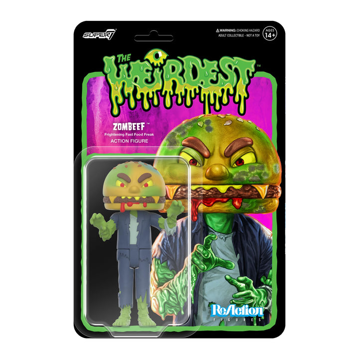 Super7 The Weirdest Zombeef Rotten Rangers - 3.75" The Weirdest Action Figure Campy Horror Collectibles and Retro Toys Zombeef (Rotten Rangers)