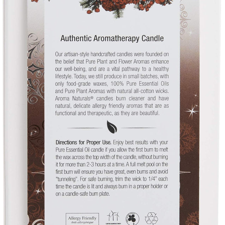 Aroma Naturals Holiday Juniper, Spruce and Basil Essential Oil Pillar Candle, Fresh Forest, 3 inch x 3.5 inch Juniper, Spruce & Basil 3" x 3.5" Pillar