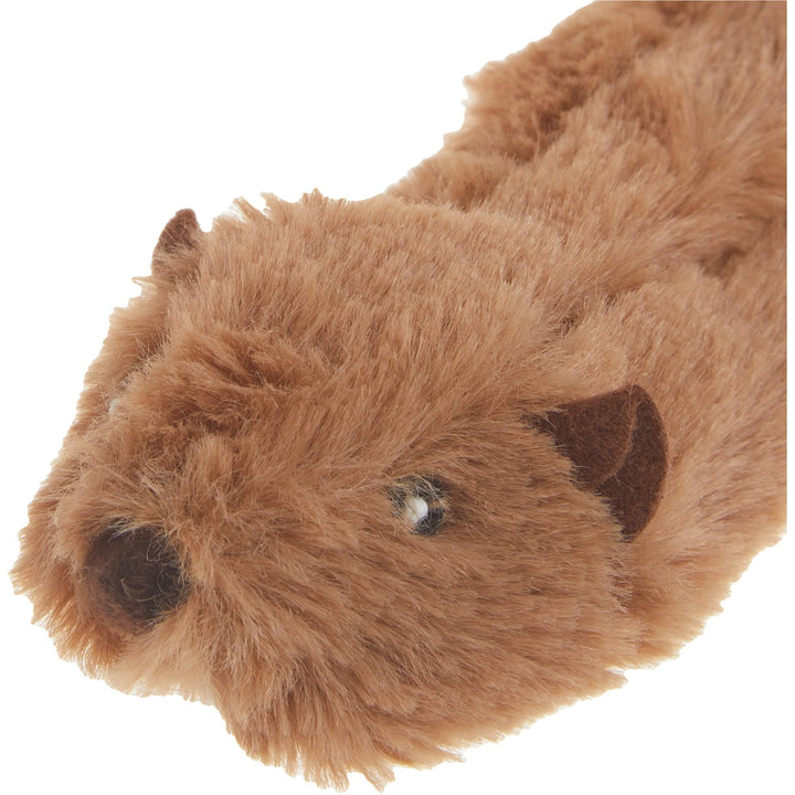 SPOT Skinneeez Stuffless Dog Toy with Squeaker | Plush Tug of War Beaver Squeak Toy for Small and Large Dog Breeds | Small