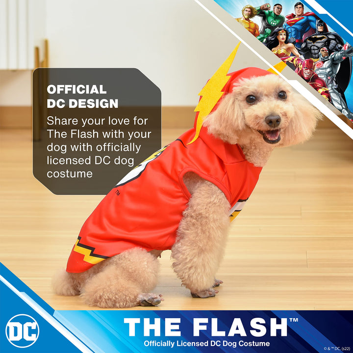 DC Comics Superhero The Flash Halloween Dog Costume – Large - | DC Superhero Halloween Costumes for Dogs, Funny Dog Costumes | Officially Licensed DC Dog Halloween Costume Red