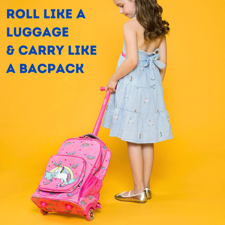 J World New York Kids' Sparkle Rolling Backpack Robot