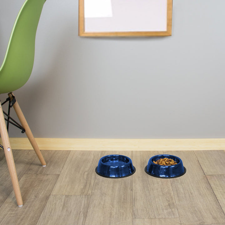 Platinum Pets Non-Tip Stainless Steel Dog Bowl, 10 Oz, Sapphire Blue, Small