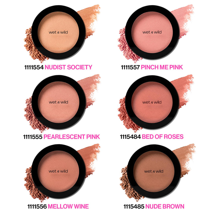 wet n wild Color Icon Blush, Effortless Glow & Seamless Blend infused with Luxuriously Smooth Jojoba Oil, Sheer Finish with a Matte Natural Glow, Cruelty-Free & Vegan - Pearlescent Pink