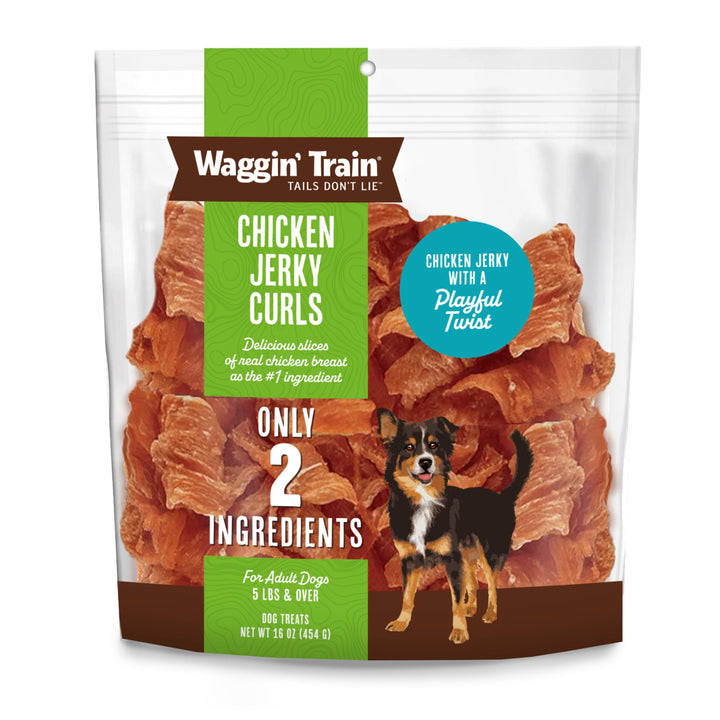 Waggin' Train Chicken Jerky Curls Limited Ingredient, High Protein, Grain Free Dog Jerky Treat - 16 oz. Pouch 1 Pound (Pack of 1)