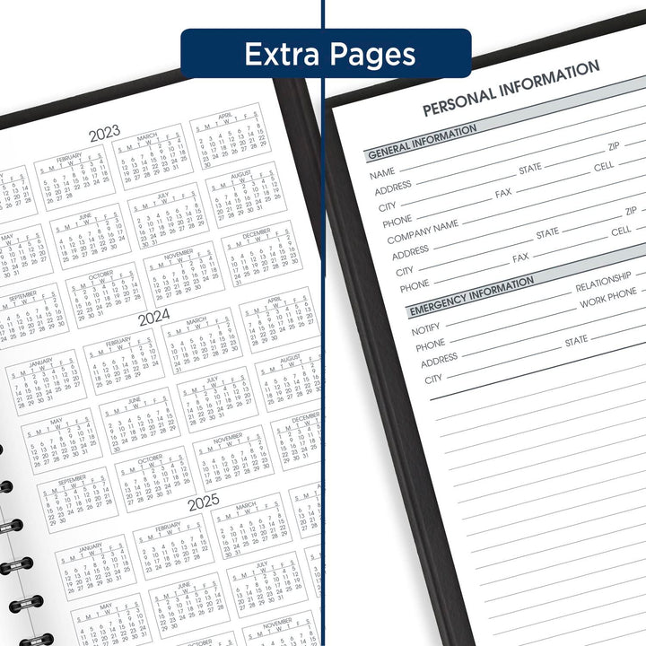 AT-A-GLANCE 2024 Daily Planner, Quarter-Hourly Appointment Book, 5" x 8", Small, Black (708000524) 2024 Old Edition