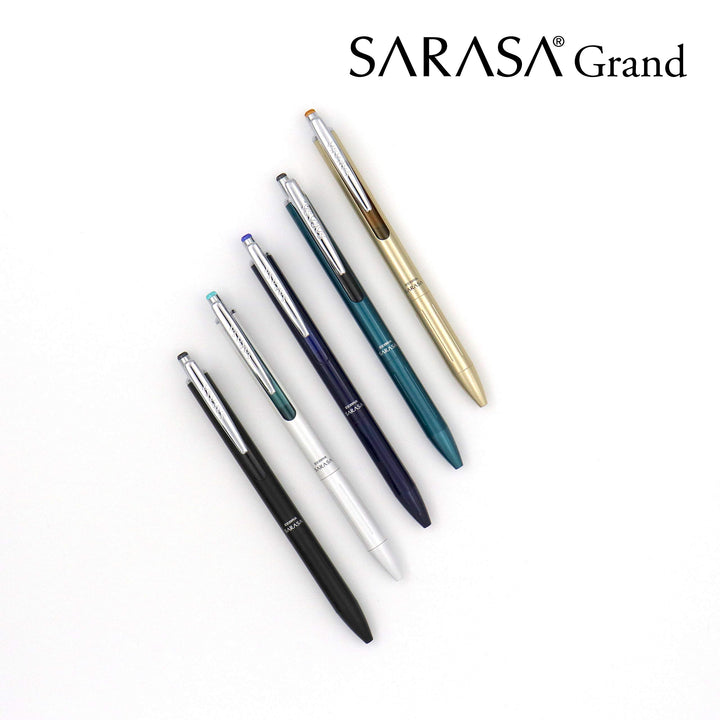 Zebra Pen Sarasa Grand, Retractable Gel Ink Pen, Gold Barrel, Medium Point, 0.7mm, Black Ink, 1-Count (45511)