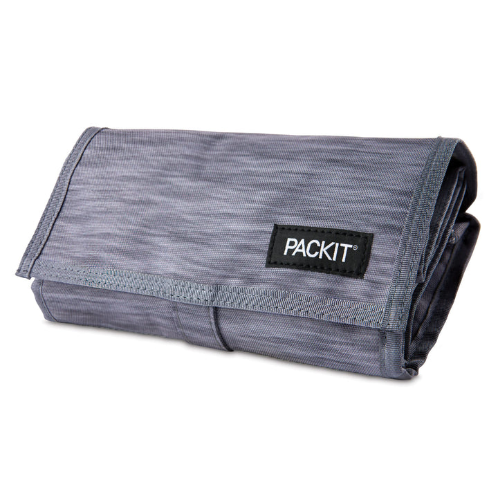 PackIt Freezable Lunch Bag, Charcoal Space Dye, Built with EcoFreeze Technology, Foldable, Reusable, Zip and Velcro Closure with Buckle Handle, Perfect for School and Office Lunches