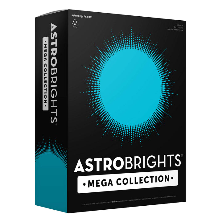 Astrobrights Mega Collection, Colored Cardstock, Bright Blue, 320 Sheets, 65 lb/176 gsm, 8.5" x 11" - MORE SHEETS! (91628)