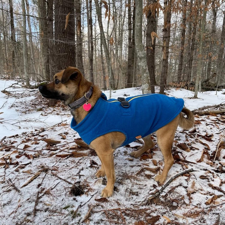 Gooby Zip Up Fleece Dog Sweater - Blue, Small - Warm Pullover Fleece Step-in Dog Jacket with Dual D Ring Leash - Winter Small Dog Sweater - Dog Clothes for Small Dogs Boy and Medium Dogs Small chest (~13.5")