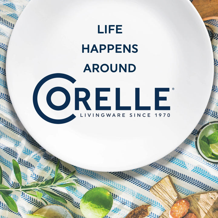 Corelle Global Collection Vitrelle 6-Piece Salad Plates Set, Triple Layer Recycled Glass, Lightweight Eco-Friendly 8-1/2-In Plates Set, Terracotta Dreams