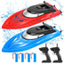 2Pack RC Boat,20+/10+MPH Remote Control Boats with LED Light for Kids and Adults,2.4G High Speed Remote Control Boats, Fast RC Boats for Pools and Lakes,4 Rechargeable Battery Pool Toys for Kids