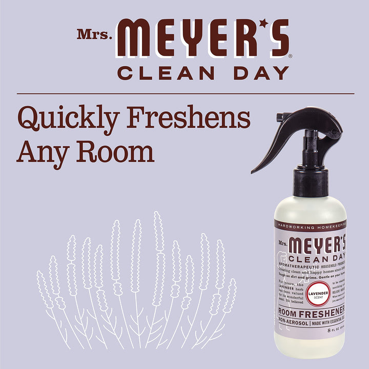 MRS. MEYER'S CLEAN DAY Room and Air Freshener Spray, Non-Aerosol Spray Bottle Infused with Essential Oils, Lemon Verbena, 8 fl. oz - Pack of 3 8 Fl Oz (Pack of 3)