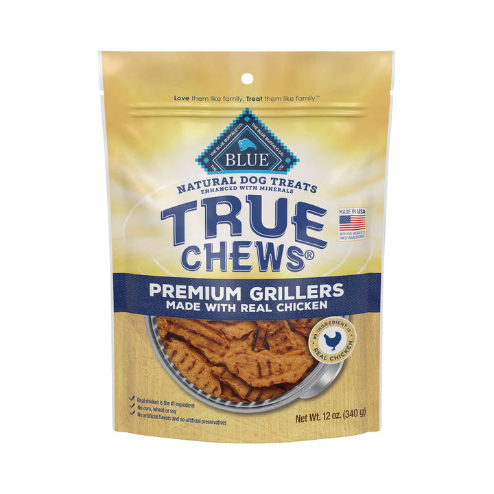 Blue Buffalo True Chews Premium Grillers Natural Dog Treats, Chicken 12 oz bag 12 Ounce (Pack of 1)