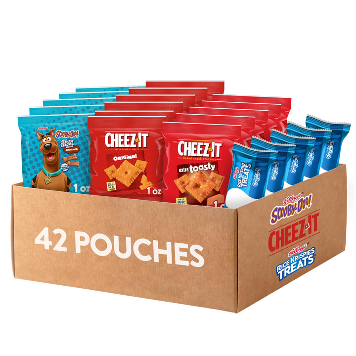 Kellogg's Snacks, Lunch Snacks, Kids Snacks, Mega Pack, Variety Pack, 30.1oz Box (30 Packs) Cheez-It, Pringles, Rice Krispies Treats 1.88 Pound (Pack of 1)