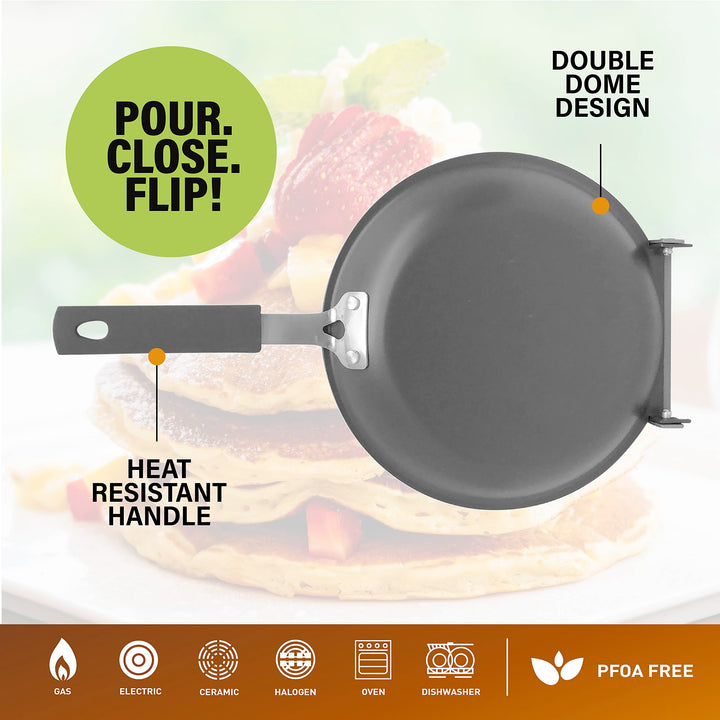 Gotham Steel Double Sided Pan, The Perfect Pancake Maker – Nonstick Copper Easy to Flip Pan, Frying Pan for Fluffy Pancakes, Omelets, Frittatas & More! Pancake Pan Dishwasher Safe Large Pancake Bonanza