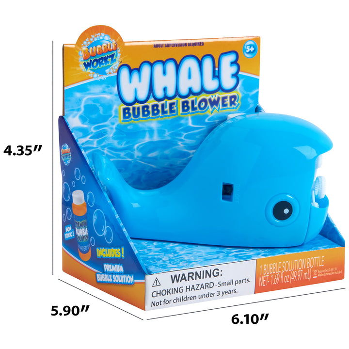 Whale Bubble Blower - Kid's Whale Shaped Bubble Blower Machine Play Kit - Children's Bubble Fun Set - Includes 1.69 Oz of Premium Bubble Solution - Great for Ages 5+