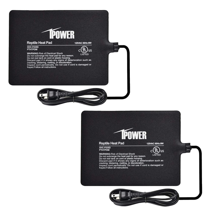 iPower Reptile Heat Pad Under Tank Terrarium Warmer Heating Mat for Turtle, Lizard, Frog, Snake, Reptile, and Other Small Animals, 6X8 Inch, 8W, 2 Pack 6 X 8 Inch