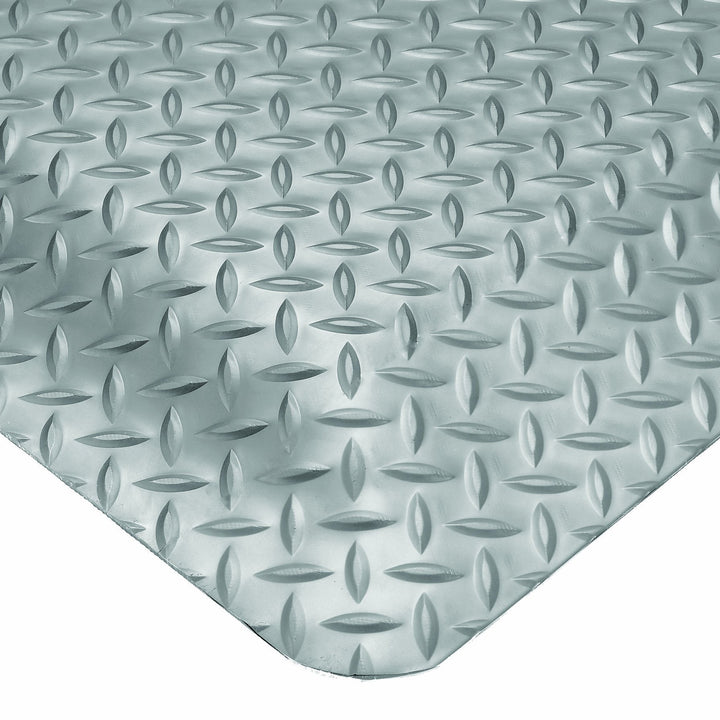 414.1516x3x10GY Diamond-Plate SpongeCote UltraSoft Mat, 3' Width x 10' Length x 15/16"" Thickness, Gray 3' x 10' Grey