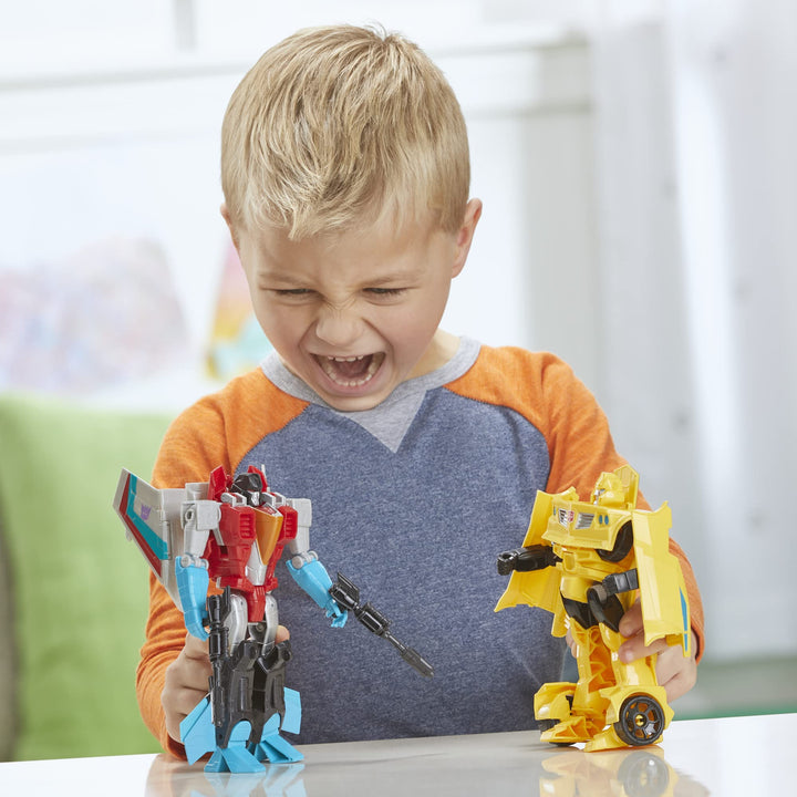 Transformers Toys Heroes and Villains Bumblebee and Starscream 2-Pack Action Figures - for Kids Ages 6 and Up, 7-inch (Exclusive)