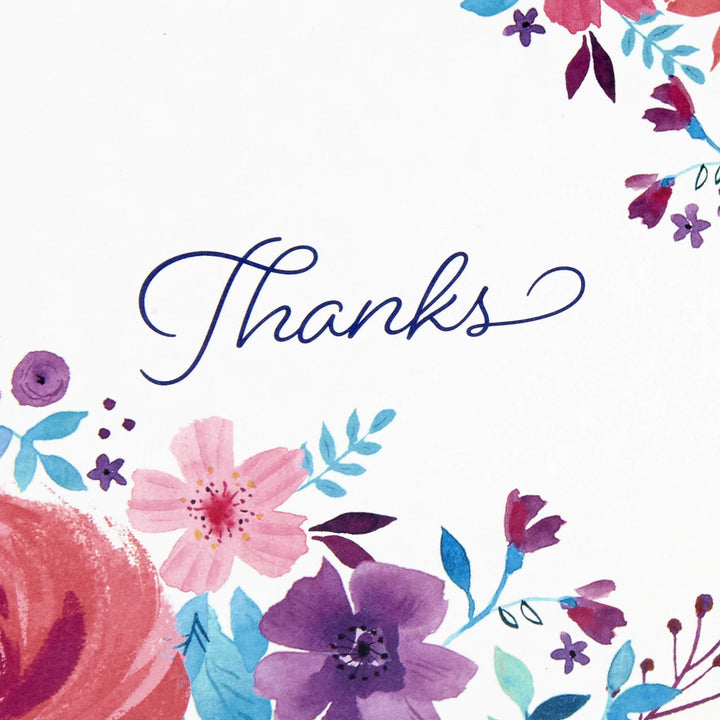 Hallmark Thank You Cards Assortment, Painted Flowers (48 Cards with Envelopes for Baby Showers, Wedding, Bridal Showers, All Occasion)