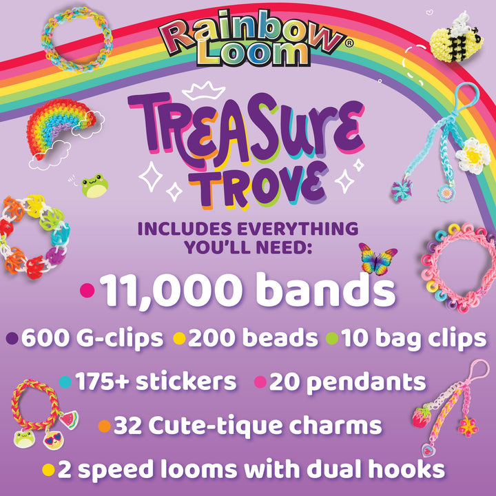 Rainbow Loom: Treasure Trove - DIY Rubber Band Bracelet Craft Kit with Case - 11,000 Loom Bands & Accessories, Design & Create, Ages 7+  Exclusive