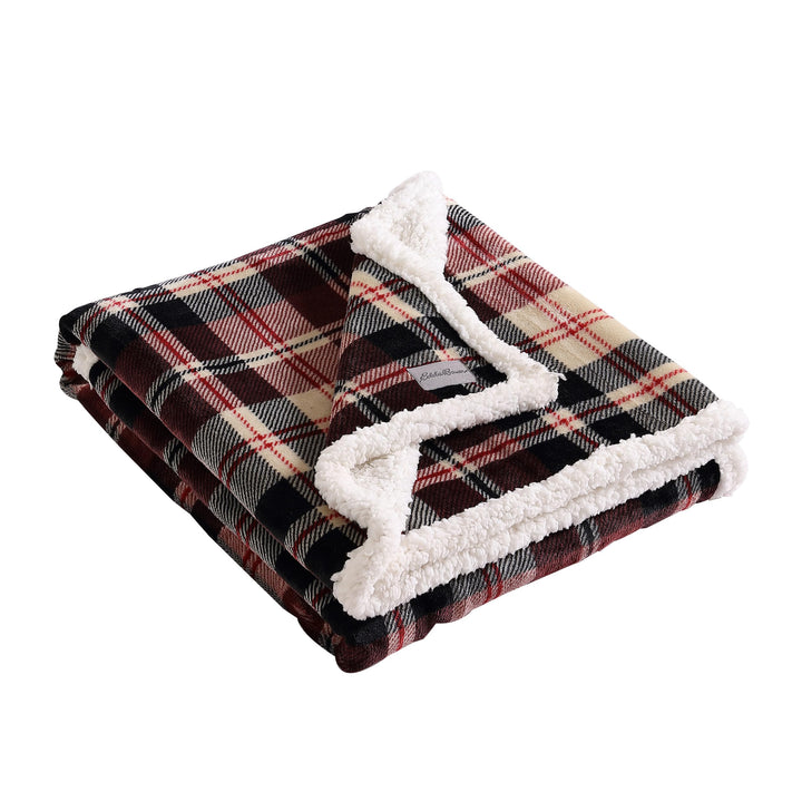 Eddie Bauer - Throw Blanket, Super Soft Reversible Sherpa Fleece Bedding, Ideal Christmas & White Elephant Gifts, Cozy Plaid Throw Blankets for Couch (Elk Stance Grey, Throw) Elk Stance Grey/White Animal