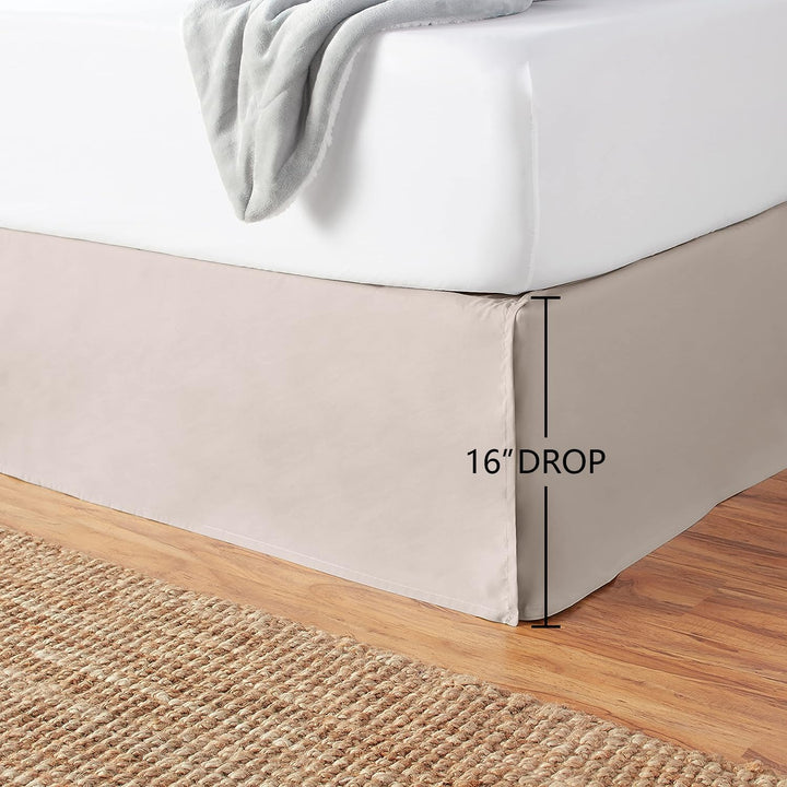 Basics Lightweight Pleated Bed Skirt, Queen, Taupe