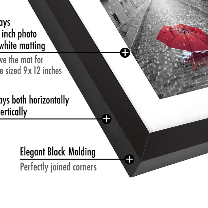 Americanflat 6x8 Picture Frame with Shatter-Resistant Glass - Use as 3x5 Frame with Mat or 6x8 Frame Without Mat - Signature Collection - Photo Frame for Tabletop and Wall Display - White 6x6