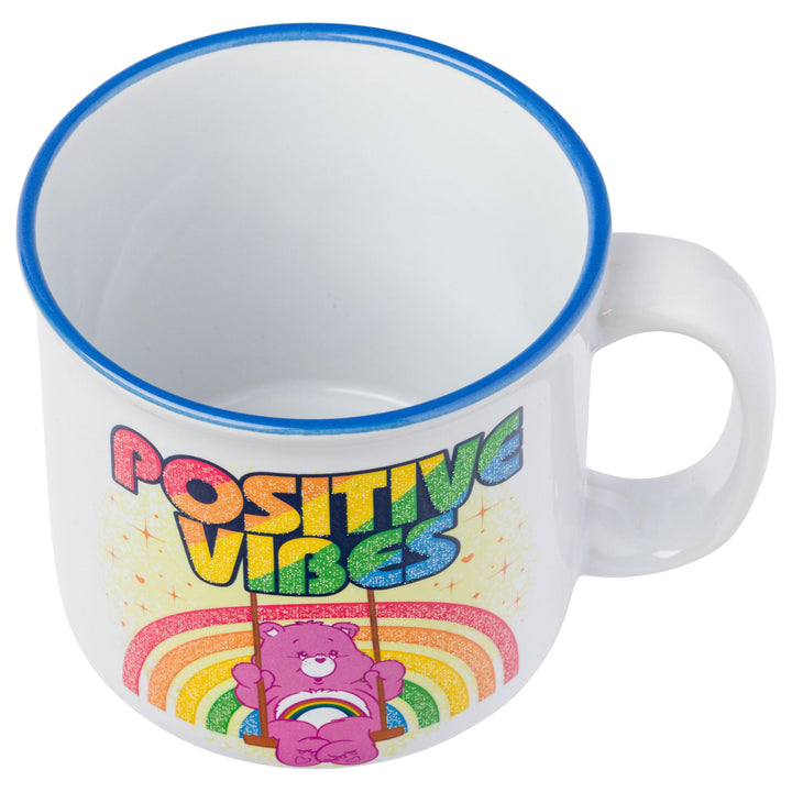 Silver Buffalo Care Bears Positive Vibes Glitter Ceramic Camper Mug, 20 Ounces