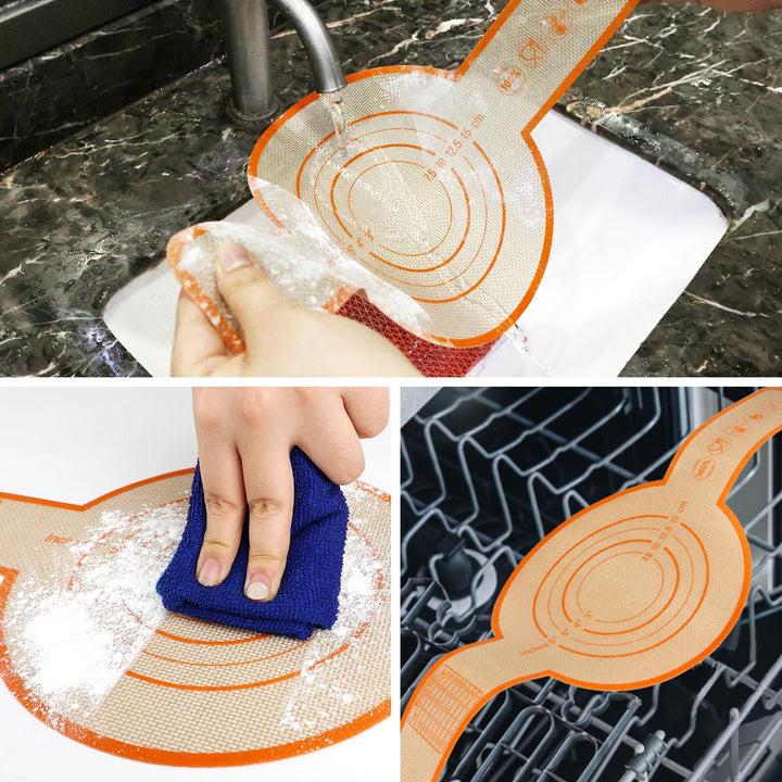 Demiwise Silicone Bread Sling Dutch Oven, 1 Set Silicone Bread Baking Mats, Food-grade Silicone Dutch Oven Liners, Non-Stick Thick Baking Sheet Liner with Extra Long Handles for Transferable Dough