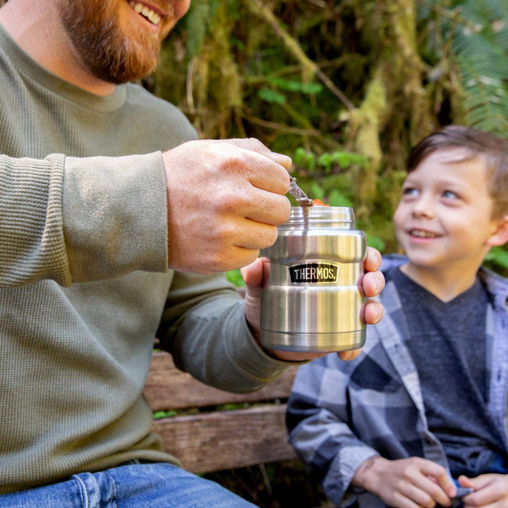 THERMOS Stainless King Vacuum-Insulated Food Jar with Spoon, 16 Ounce, Midnight Blue