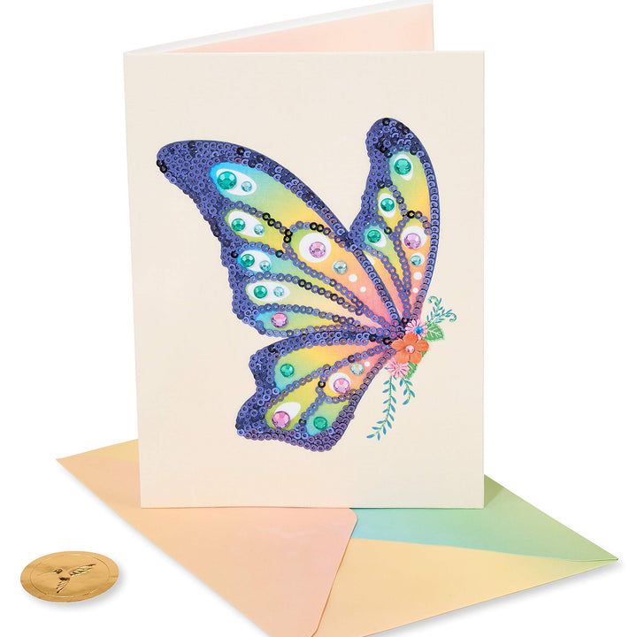 Papyrus Blank Card (Sequin Butterfly)