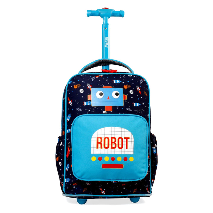 J World New York Kids' Sparkle Rolling Backpack Robot