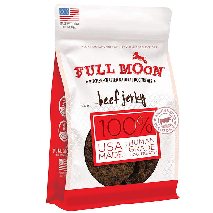 Full Moon Beef Jerky Healthy All Natural Dog Treats Human Grade Made in USA Grain Free 11 oz 11 Ounce (Pack of 1)