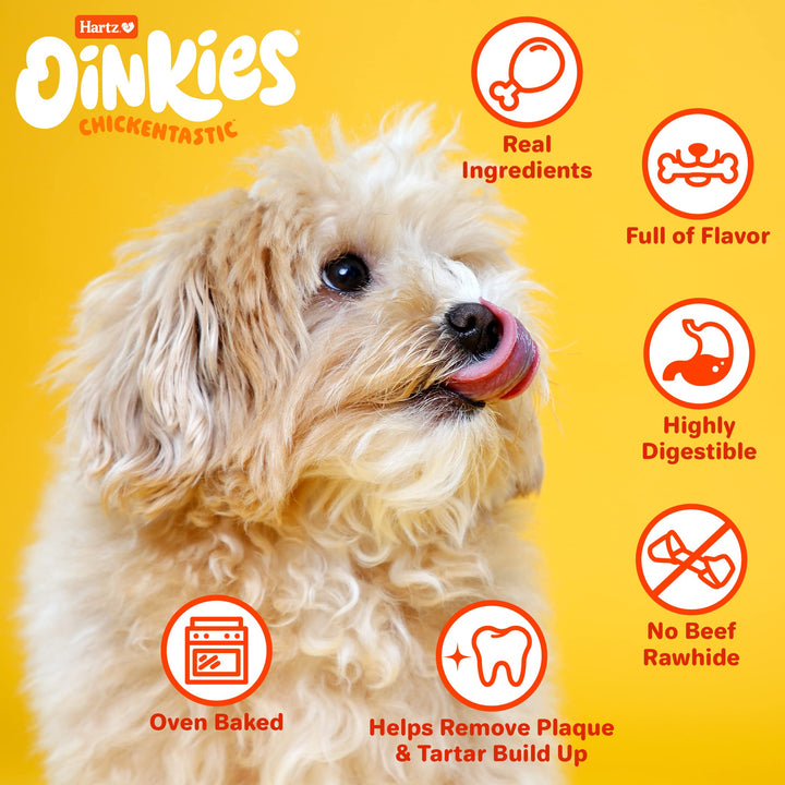 Hartz Oinkies Chickentastic Hearty Twists Dog Treats with Real Chicken Breast, Sweet Potato, and Smoked Pork, Long-Lasting Yet Highly Digestible, 24 Count, 8.00 Ounce (Pack of 1)