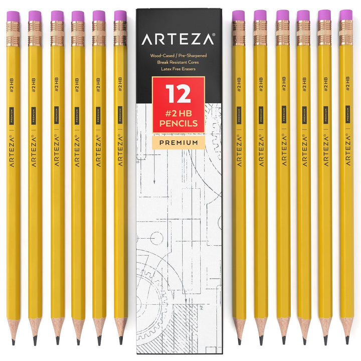 ARTEZA HB Pencils #2, Pack of 48, Wood-Cased Graphite Pencils in Bulk, Pre-Sharpened, with Latex-Free Erasers, Office & Back to School Supplies for Exams and Classrooms 1 Count (Pack of 48)