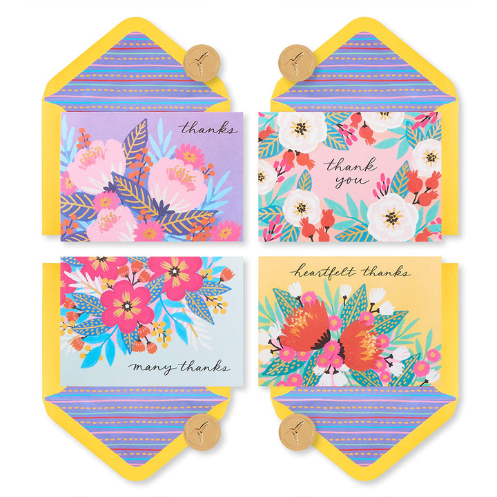 Papyrus Thank You Cards with Envelopes, Vibrant Florals (20-Count)