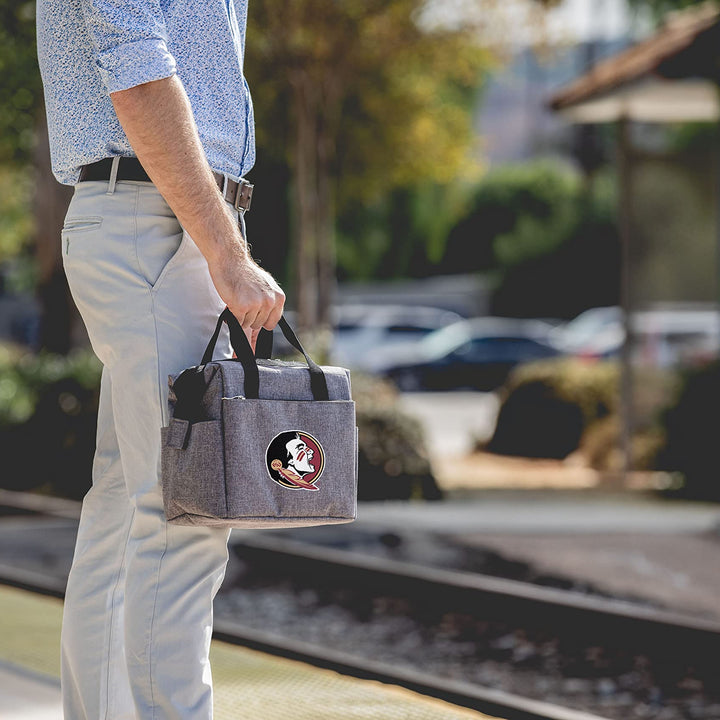 PICNIC TIME NCAA unisex-adult NCAA On The Go Lunch Cooler Florida State Seminoles 10 x 6 x 10.5 Heathered Gray