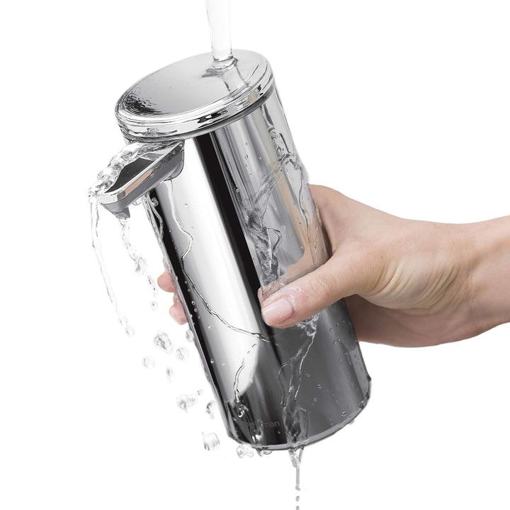simplehuman 9 oz. Touch-Free Rechargeable Sensor Liquid Soap Pump Dispenser, Polished Stainless Steel 9 oz. Rechargeable