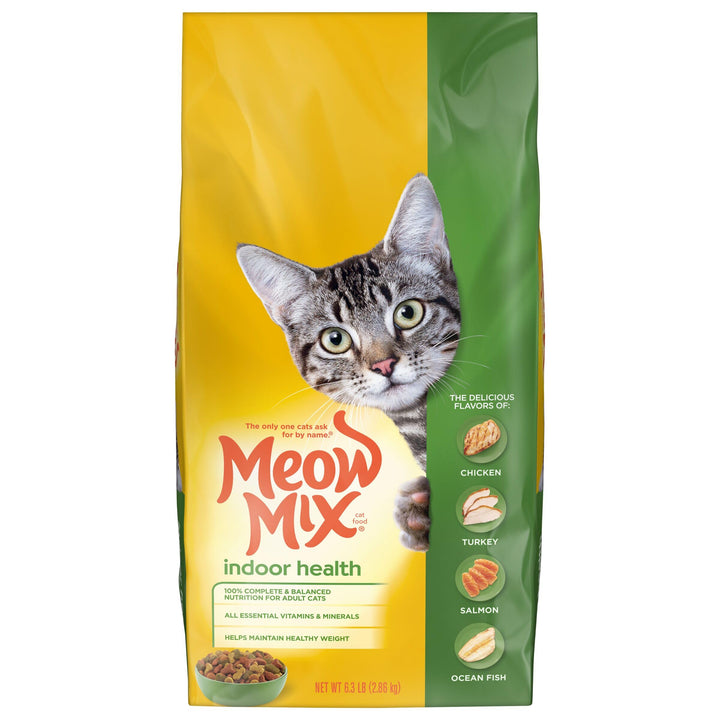 Meow Mix Indoor Health Dry Cat Food, 6.3 Pound Bag 6.3 Pound (Pack of 1)