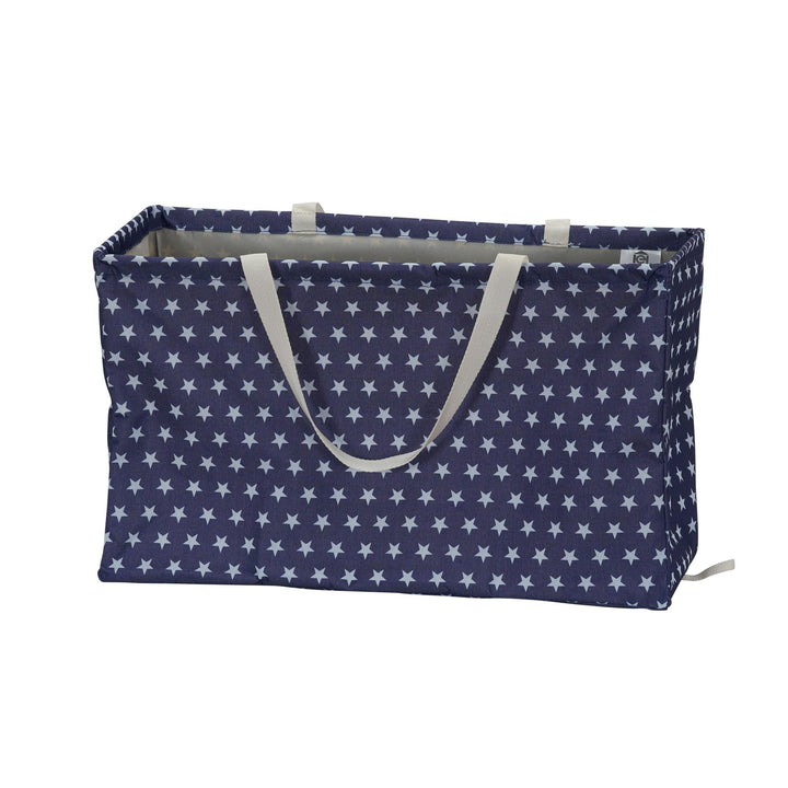 Household Essentials 2240 Krush Canvas Utility Tote | Reusable Grocery Shopping Laundry Carry Bag | Blue With White Stars, 22" L X 11" W X 13" H,