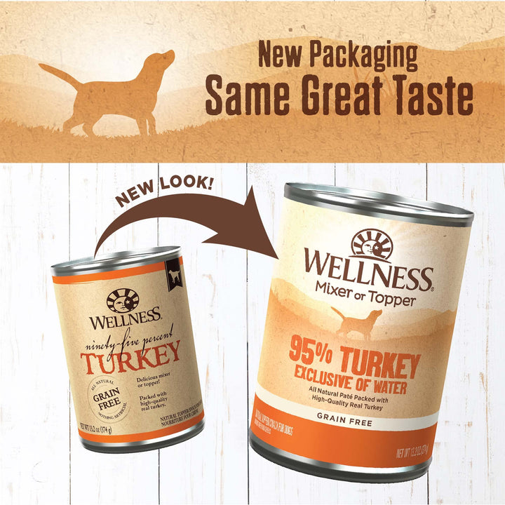 Wellness 95% Lamb Natural Wet Grain Free Canned Dog Food, 13.2-Ounce Can (Pack of 12)