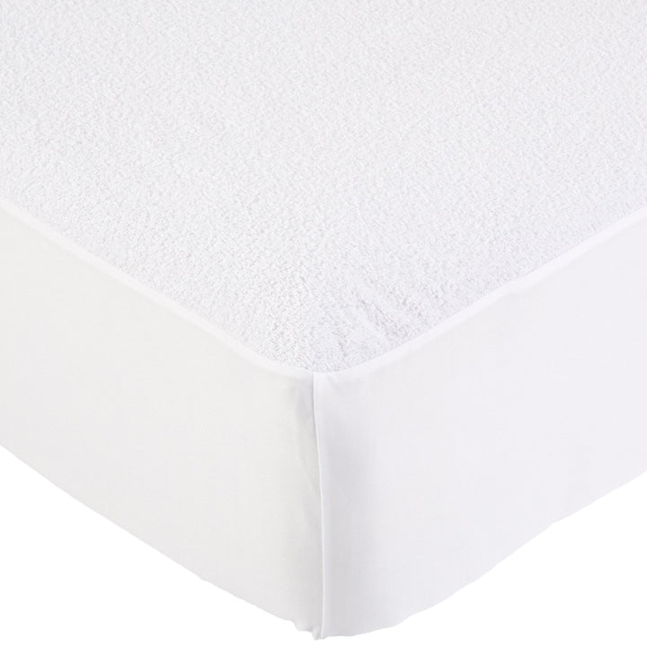 Amazon Basics 14 inch Hypoallergenic Waterproof Fitted Mattress Protector Cover, Twin, White