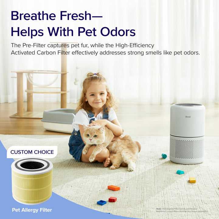 LEVOIT Air Purifiers for Home Bedroom, Smart WiFi, HEPA Sleep Mode for Home Large Room, Quiet Cleaner for Pet Hair, Allergies, Dust, Smoke, Pollon, White Noise, Alexa Control, Core300S-P, White WIFI enabled Purifier