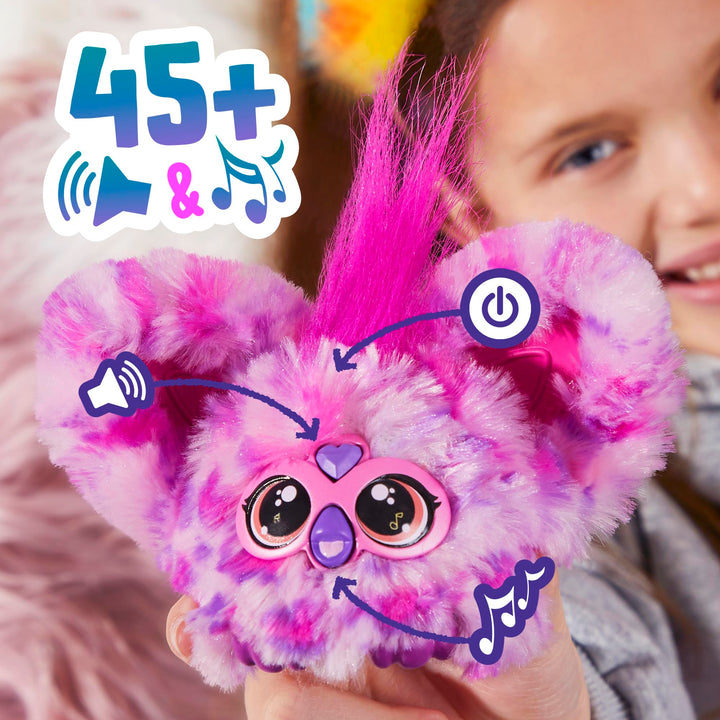 Furby Furblets Loo-Lay Mini Friend, 45+ Sounds & Music, Speaks Only Furbish, Electronic Plush Toys for 6 Year Olds & Up, Multicolor Loo-lay (Gamer Music)