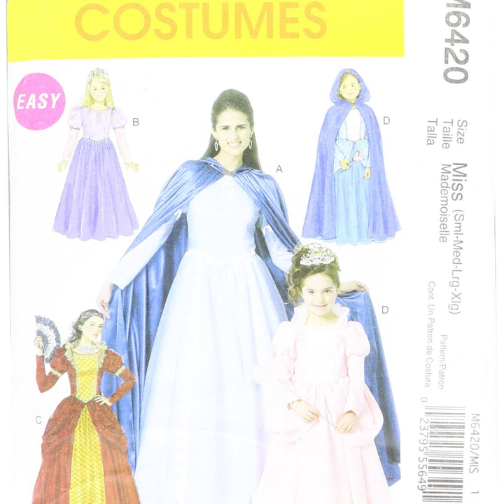 McCall's M6420 Women's Fairy Tale Princess Dress Halloween Costume Sewing Pattern, Sizes S-L