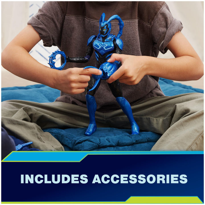 DC Comics, Battle-Mode Blue Beetle Action Figure, 12-inch, Lights & Sounds, Easy to Pose, Movie Superhero Kids Toys for Boys & Girls, Ages 4+ Medium