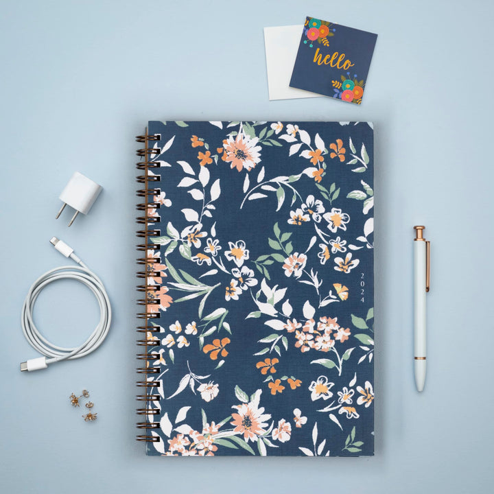 Blue Sky Sustainability 2024 Weekly and Monthly Planner, January - December, 5" x 8", Reinforced Paper Cover, Wirebound, Effie (138329-24) 5" x 8" New Version